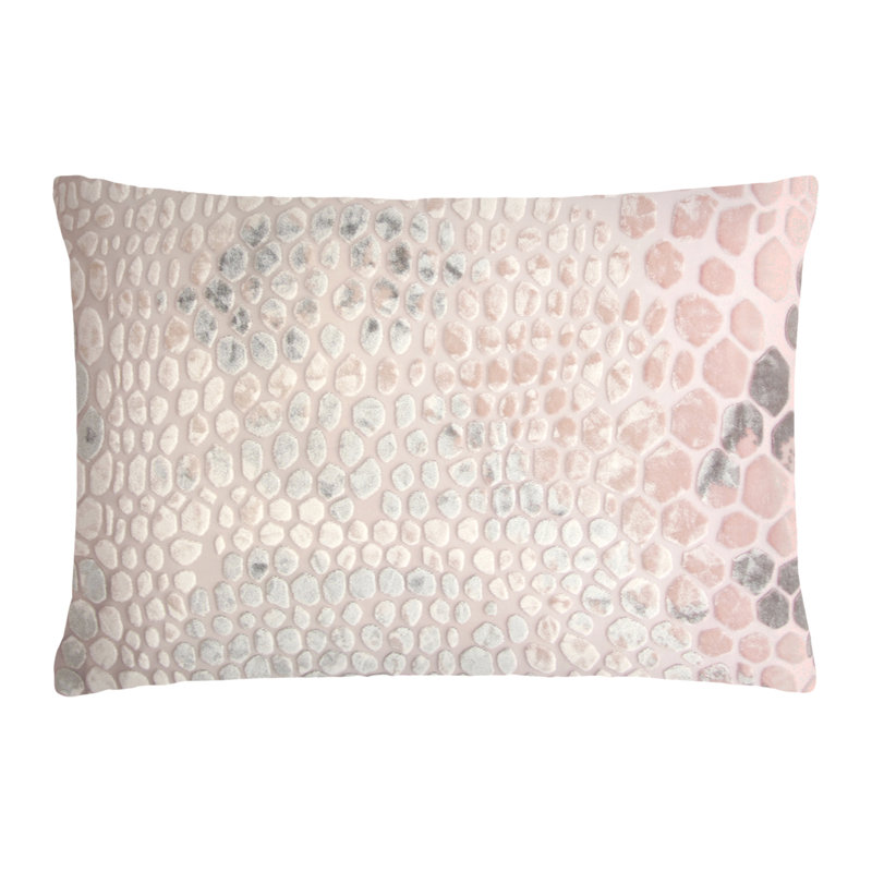 Lumbar Velvet Pillow Cover & Insert, 14"H x 20"W, Blush