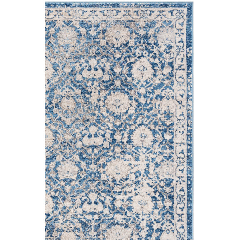 Aubie Fifi Oriental Navy/Creme Rug, Rectangle 8' x 10'