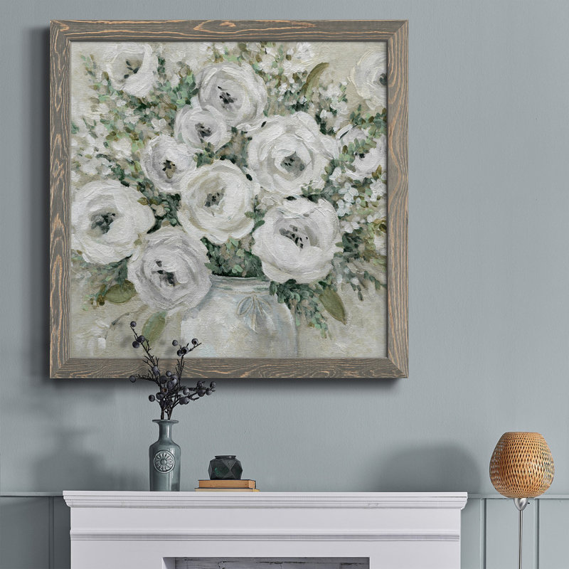 Cottage Charmer II - peinture sur toile encadrée, Encadré gris, H 35,5 po x l 35,5 po x P 1,5 po