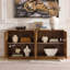 Buffet 31,5 "avec portes arquées classiques en bois massif pour couloir, salon ou vestibule, noyer 31,5"-1058704851