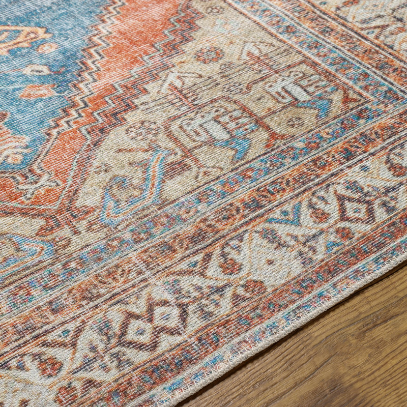 Glendale Heights Washable Oriental Indoor Rug, Rectangle 5'3" x 7'3"