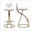 Ensemble de 2 tabourets de bar en forme de S avec tabourets de bar rembourrés à imprimé floral et tabouret à hauteur de comptoir pour îlot de cuisine