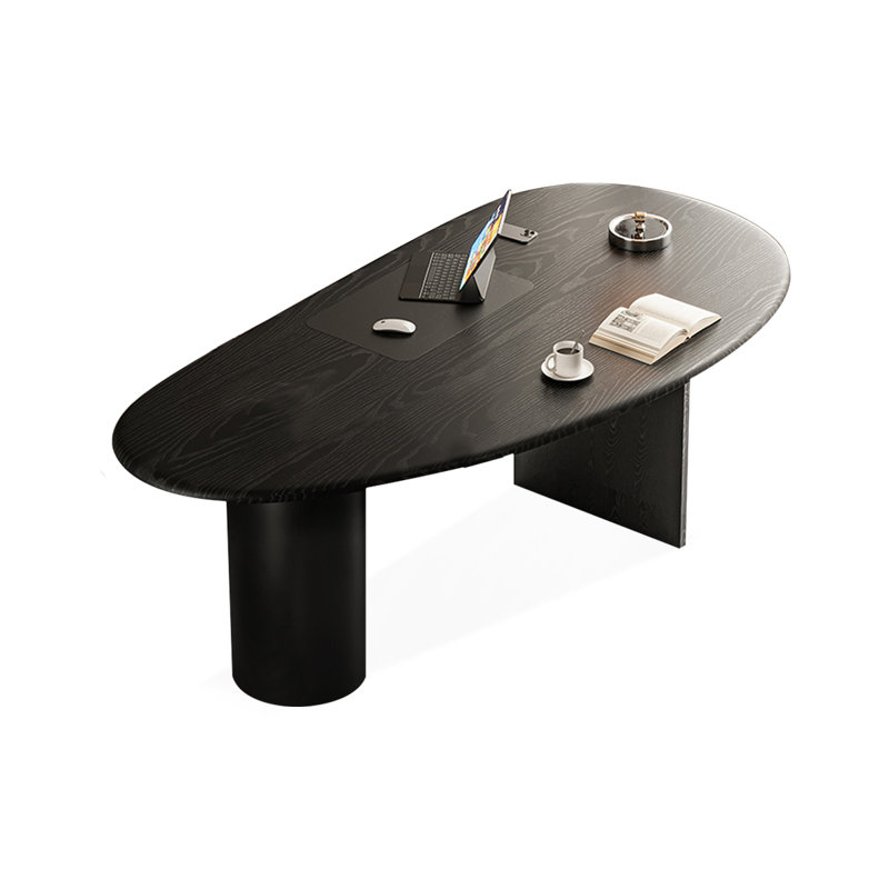 Free form Solid Wood desks, Black, 29.53" H x 62.99" W x 31.5" D