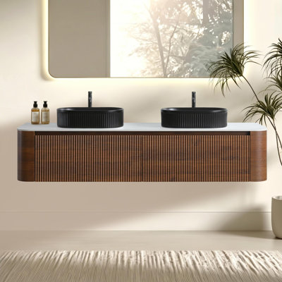 Meuble-lavabo double en céramique
