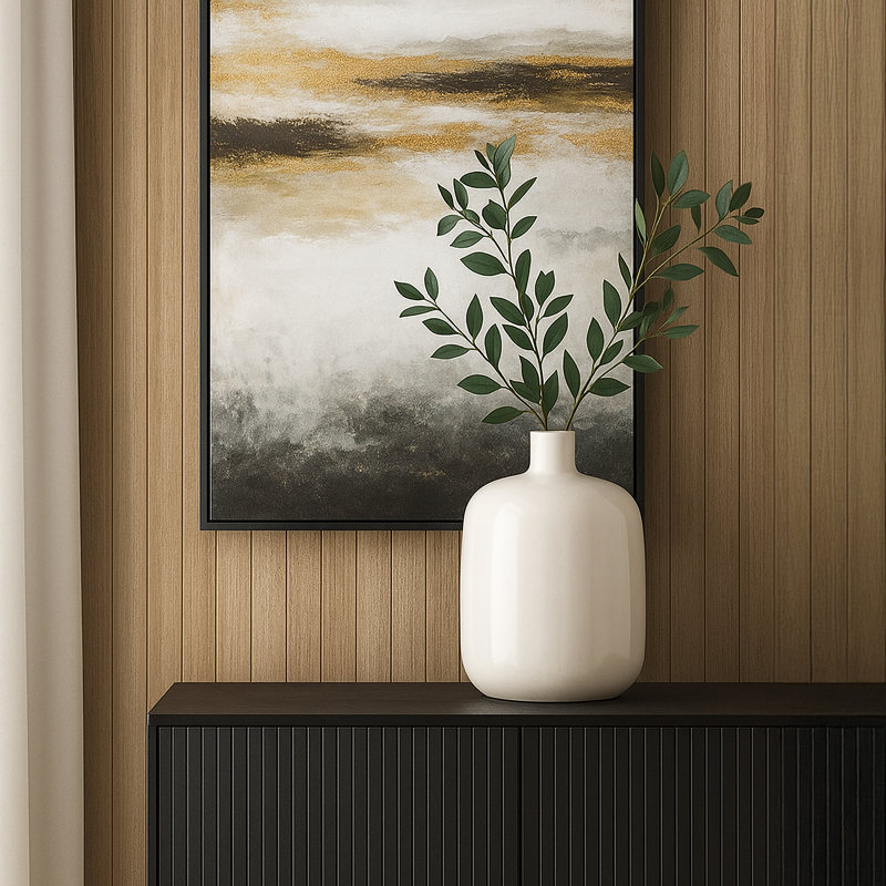 Vase en céramique 18 po H, Blanc