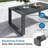 44" X 22" All-Weather Aluminum Outdoor Gray Coffee Table With Tempered Glass Top