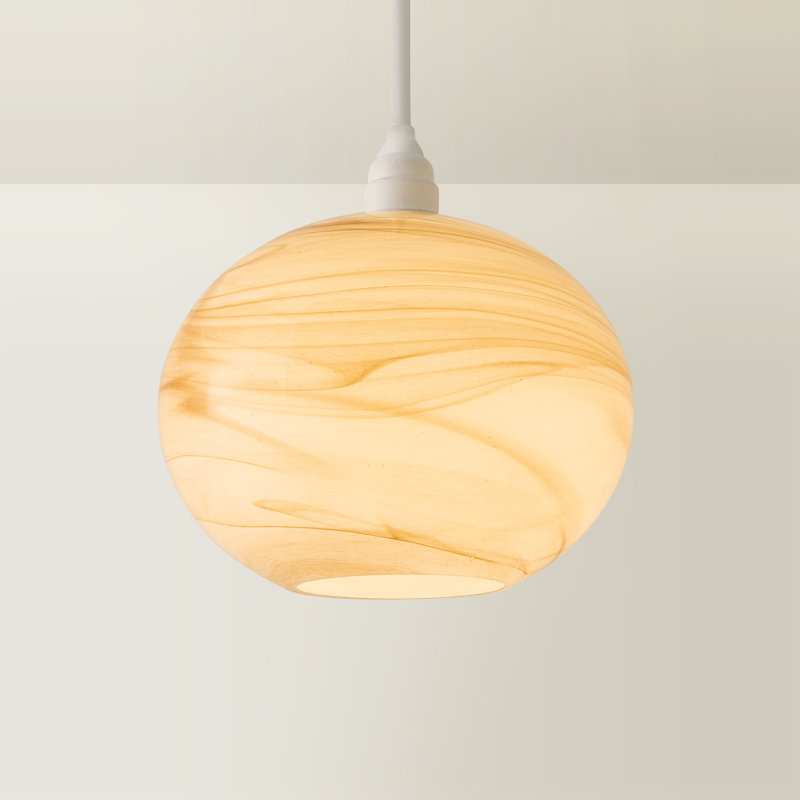 18.5cm H Glass Bowl Pendant Shade ( Slip-On ) in Beige