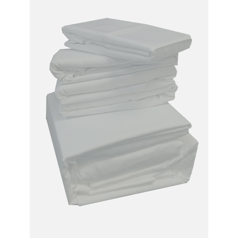 Ensemble de draps 1800 fils Hotel, gris, Ensemble de draps pour grand lit + 1 drap-housse +