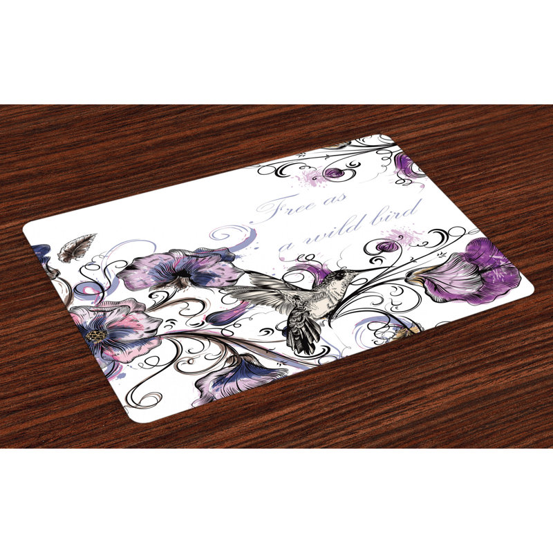 Jaylen Bird Ornate Flowers Leaves Placemat