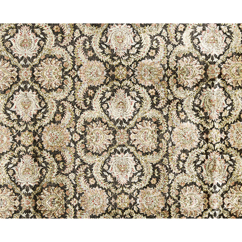 High-Quality Hand-Knotted Black And Grey Area Rug
