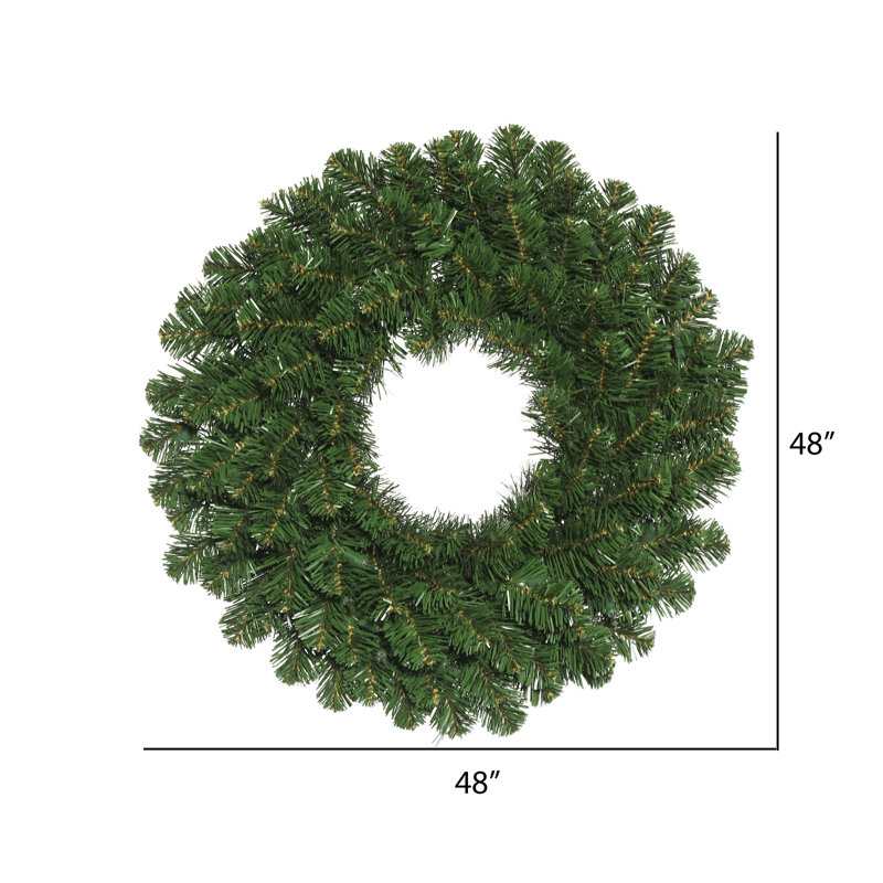 Couronne de sapin artificielle, H 48 po x l 48 po x P 4 po, Vert
