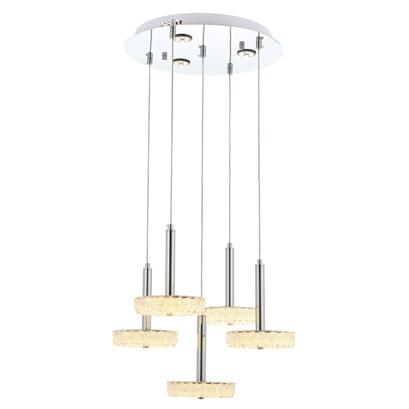 5 - Light Silver LED Cluster Pendant