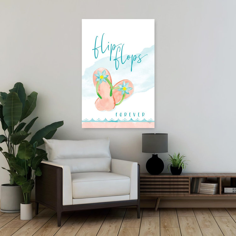 Flip Flops Forever Coastal Summer Art, H 36 po x l 24 po