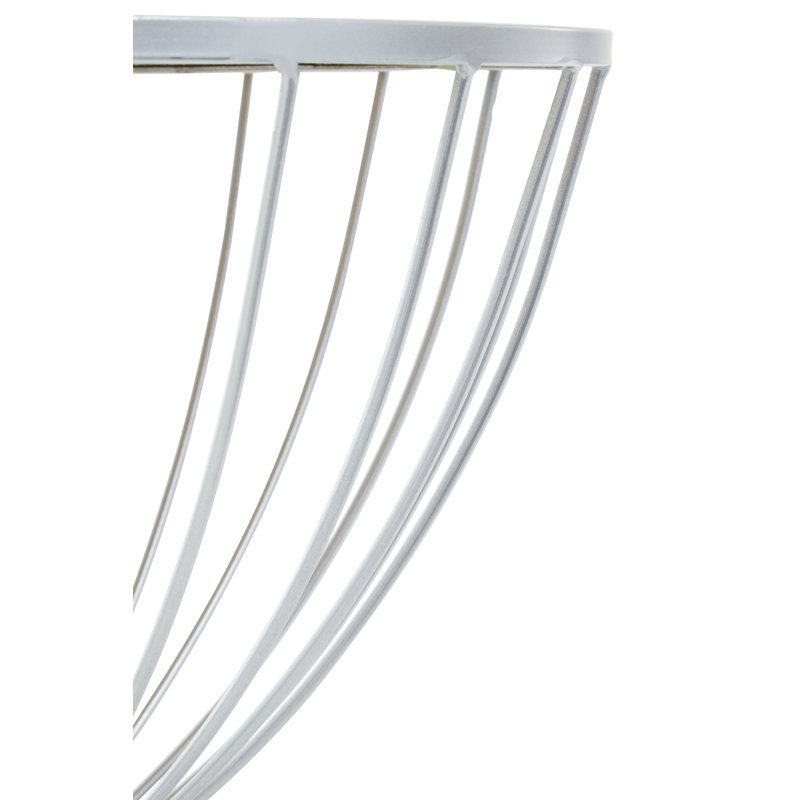 Jolie Glass Top End Table, Silver