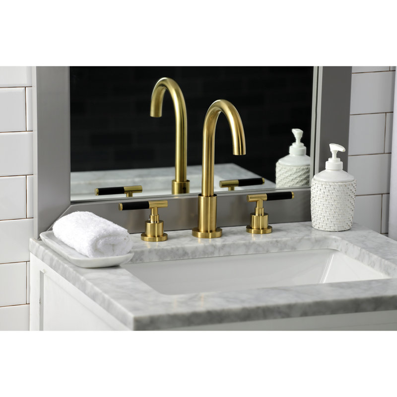 Robinet de salle de bain espacé avec ensemble de drain Kaiser, Laiton brossé