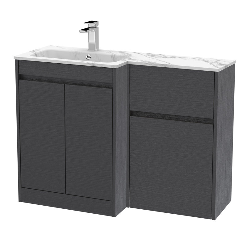 Havana 1110 mm Bathroom Vanity, Graphite Grey Woodgrain