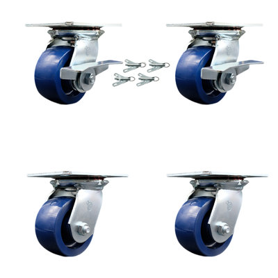 4 Piece Solid Poly Caster Set