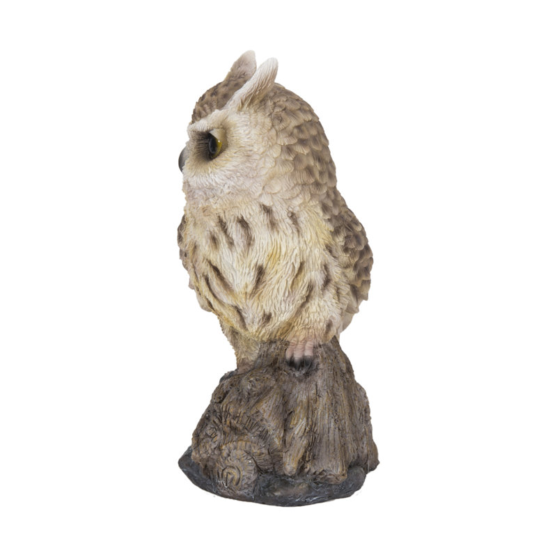 Motion Activated Singing Brown Polyresin Owlet Garden Statue