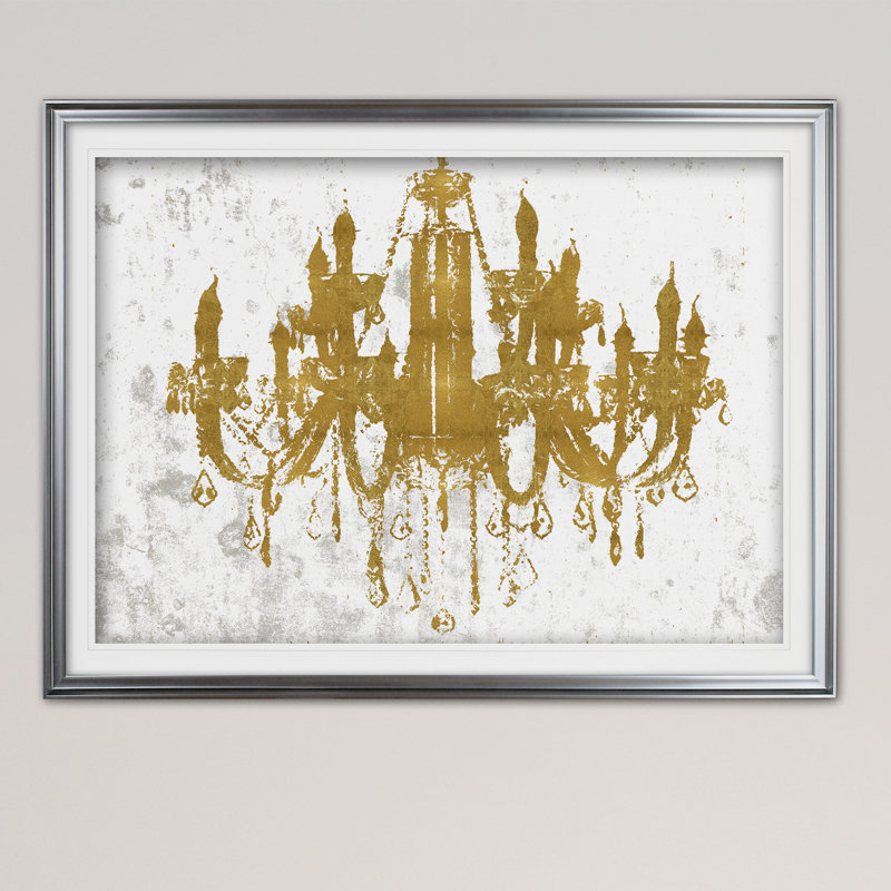 Lustre champagne champagne doré, Argent, H 30 po x l 40 po x P 1,5 po