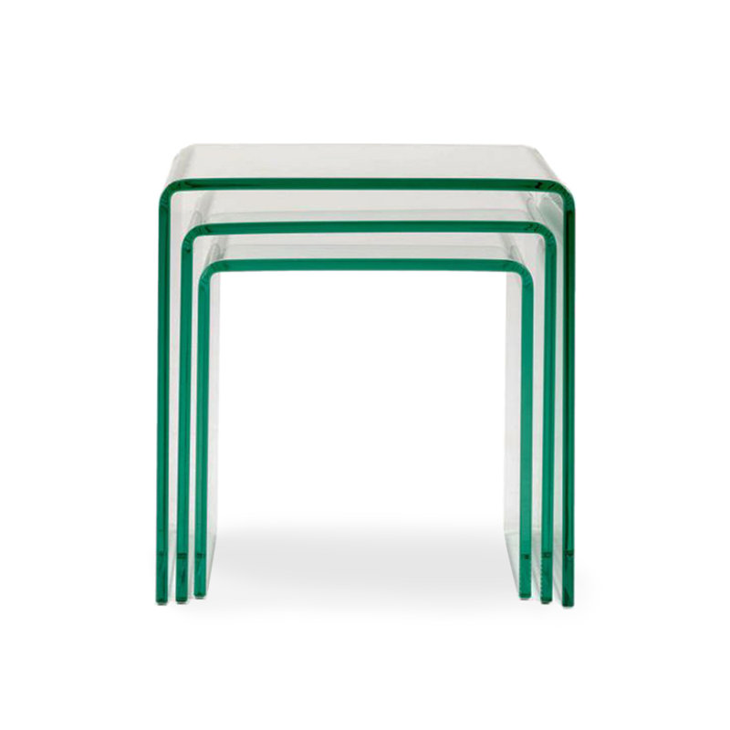 Friedell Glass Top Nesting Tables, 16''H x16''W x17''D