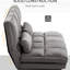Canapé-lit convertible, lit pliant avec 2 coussins, réglable, gris foncé, chaise solution grise peu encombrante, économie, structure robuste