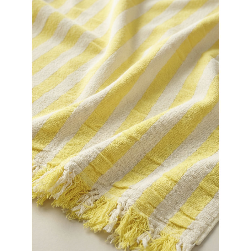 Amalfi Stripe Turkish Cotton Towel, Jaune