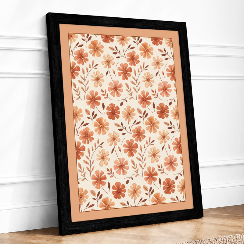 Scattered Warmth Botanical - Framed Print, A4 - 29.7 x 21.0 cm, Black