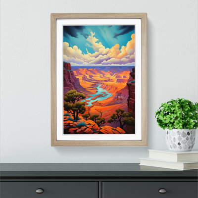 Grand Canyon Tachisme Art - Framed Print