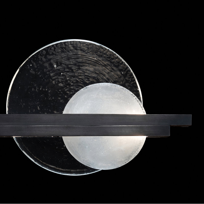Selene 2 - Light LED Flush Mounted Sconce, Black, 12.75" H x 21" W x 3.75" D