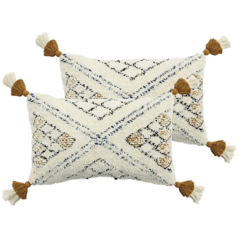 Geometric Rectangular Cushion, Ochre