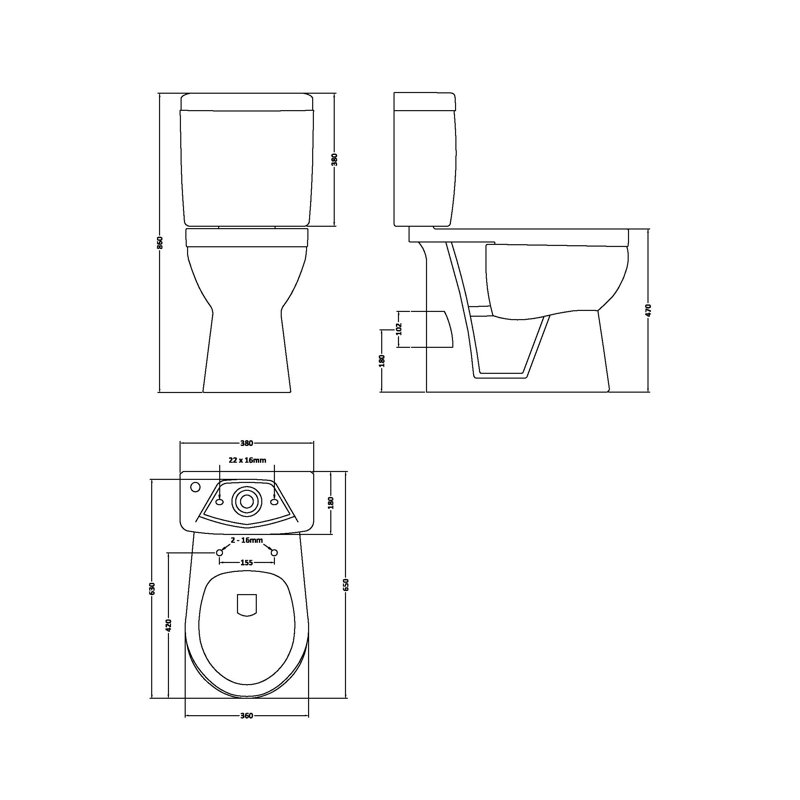 Nuie Doc M Pack 6L LPF Round Floor Mounted Kit (Seat Included)