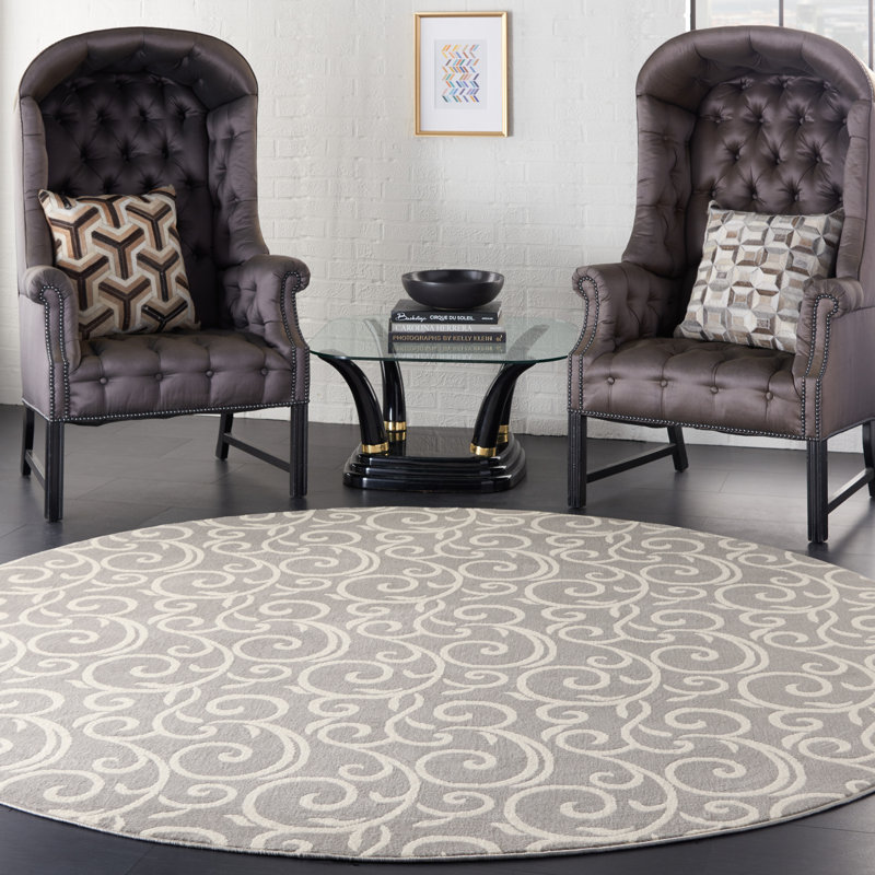 Susan Floral Area Rug, Round 244cm