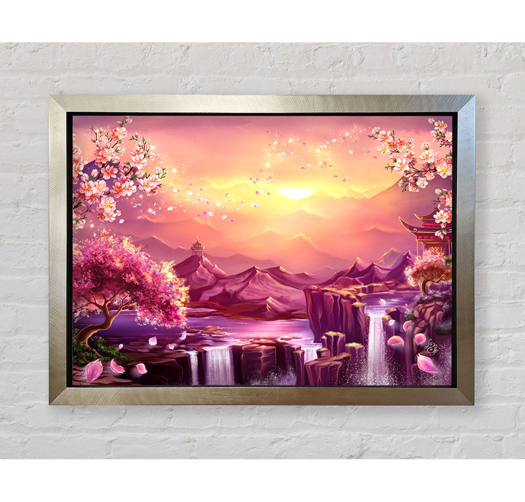 Beautiful Pink Blossom Waterfall - Einzelner Bilderrahmen Kunstdrucke