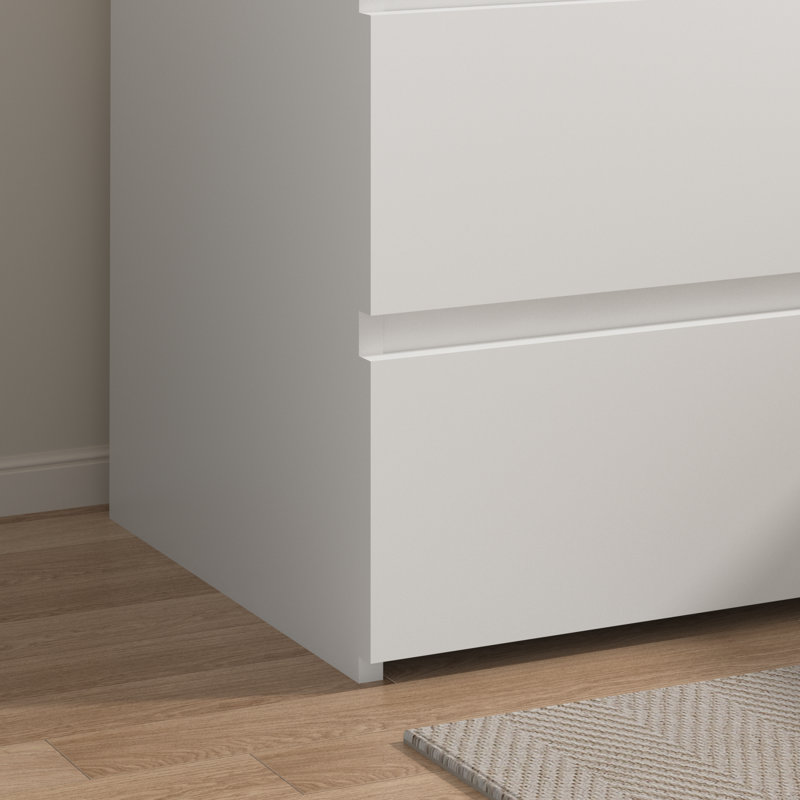 Ensemble de 2 tables de chevet avec rangement, 3 tiroirs moderne en bois blanc