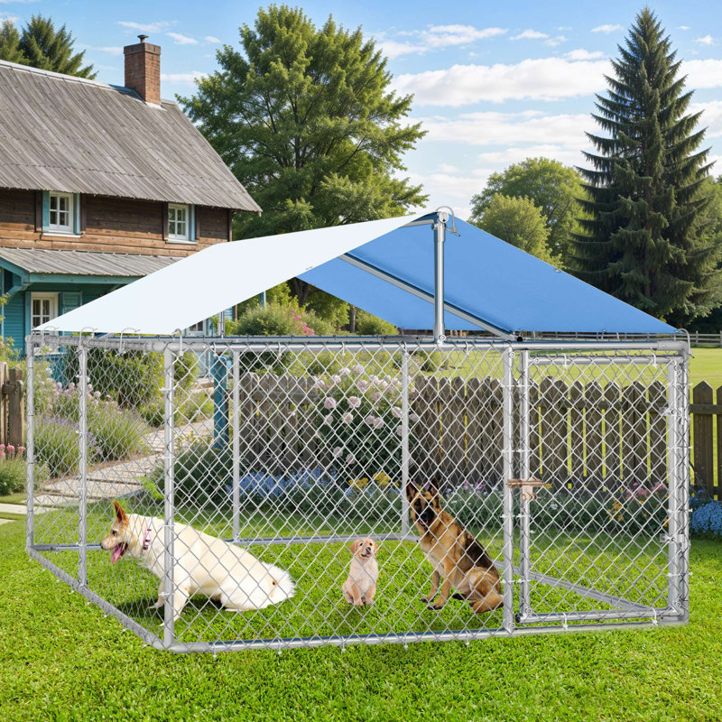 Chenil en métal 8 panneaux H 64,80 po, H 70,8 po x l 117,6 po x P 117,6 po