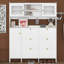 Armoire à chaussures multifonctionnelle avec tablette de rangement et 6 tiroirs rabattables, grand arbre d'entrée moderne avec portes en verre trempé, 4 crochets-730481701