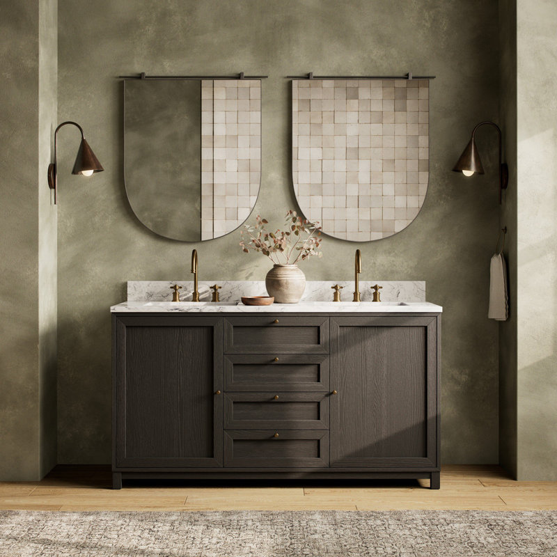 Millie Double Vanity-Satin Drifted Black Veneer, Black