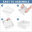 Organisateur de tiroir pour vêtements, lot de 12 bacs de rangement pour sous-vêtements, organisateurs de placard en tissu pliables et rangement, blanc-281971955-281971964