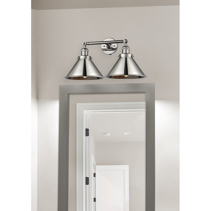 Reppert 2 - Light Dimmable Vanity Light, 6 Watt Vinage LED Bulb, Polished Nickel, Polished Nickel