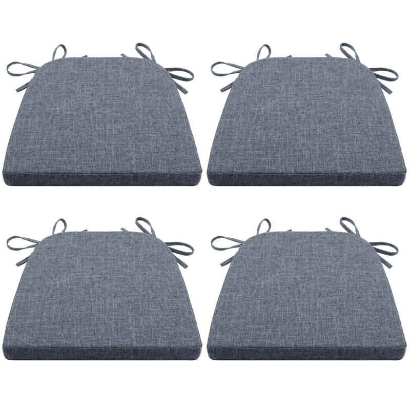 Indoor 1.5'' Dining Chair Chair Pad, Gray Polyester