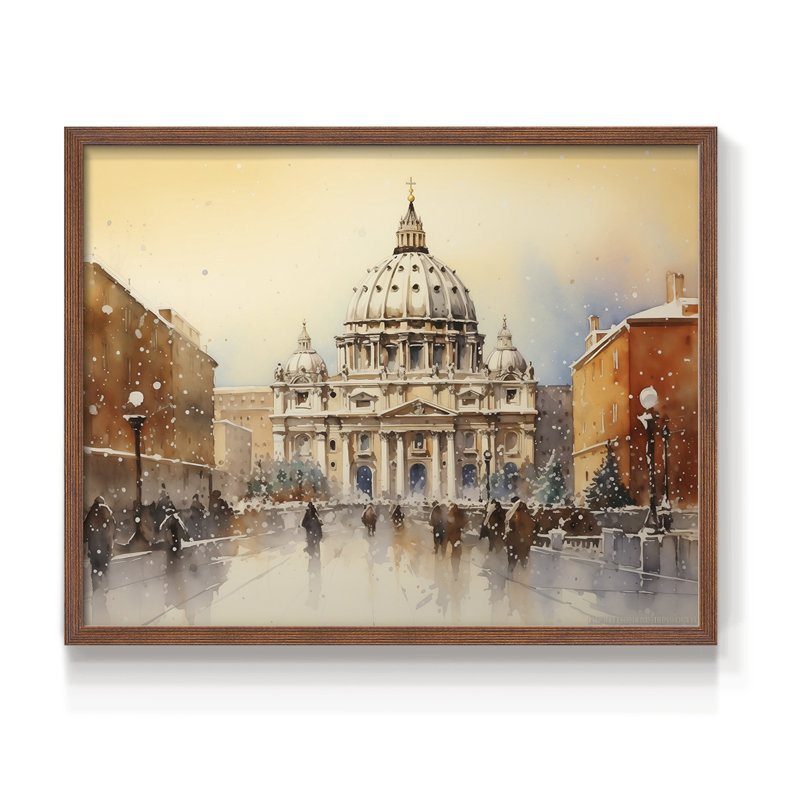 «Chirstmas Art» - CEC XXXIV - Reproduction encadrée - Restickable, Noyer, H 16 po x l 20 po