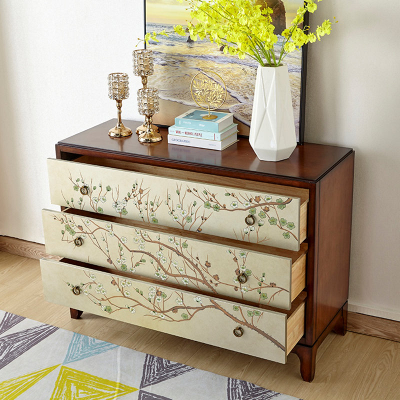 Modern Simple Painted Birch Entrance Cabinet Accent Chest