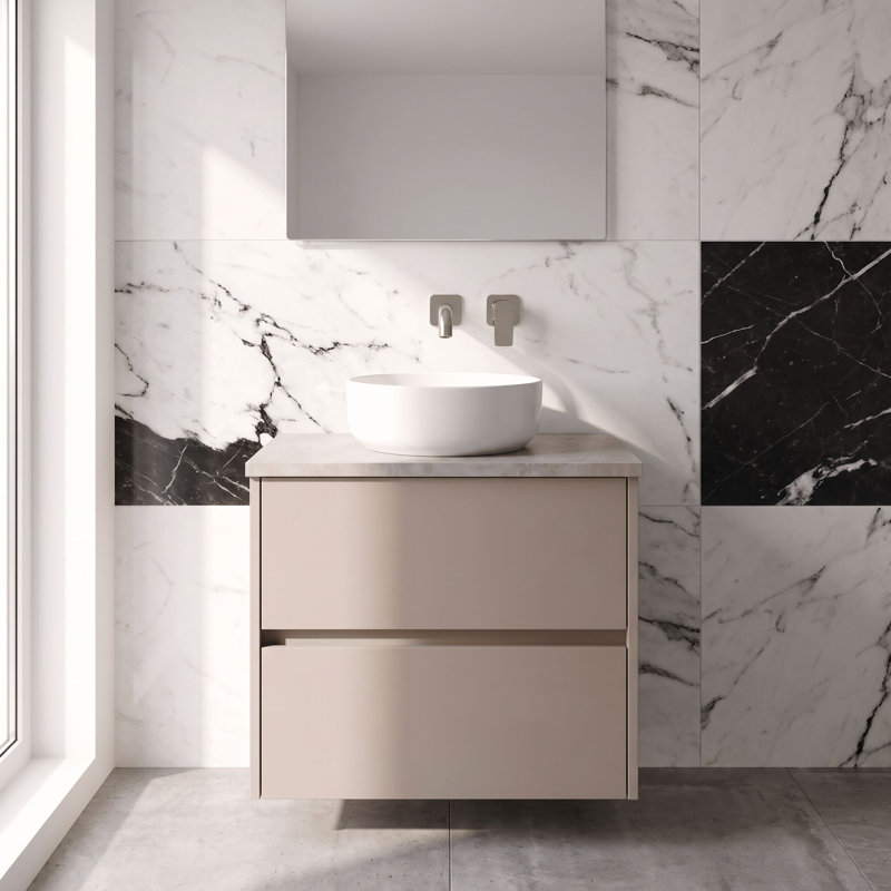 Havana Bathroom Vanity, Soft Linen, 60.5cm W, Bellato Grey