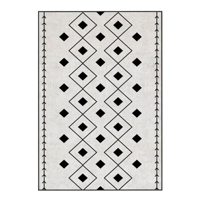 Luxurious Woven Carpet, 100% Polyester, 70.9 x 110.2 Inches | 740 g/m², Non-Slip Felt Dot Underside, 0.2 Inch Pile Height | Machine Washable, Easy Care, Perfect for Living Room & Bedroom Décor