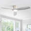 Ventilateur de plafond encastré moderne à 3 pales de 52 po avec lumière, gris, télécommande / APP Modern Smart-1817163655