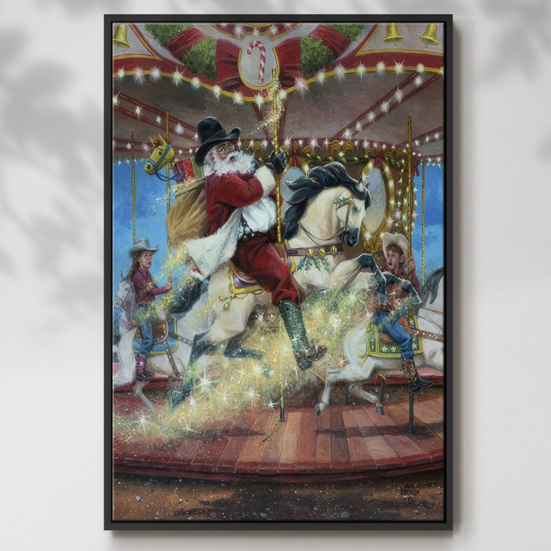 «Merry Go Round», reproduction sur toile flottante, H 25 po x l 17 po x P 1,5 po, Noir