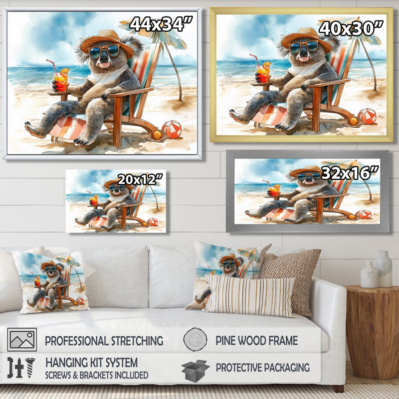 Sammons - décoration murale animaux côtiers, Toile tendue, H 40 po x l 60 po