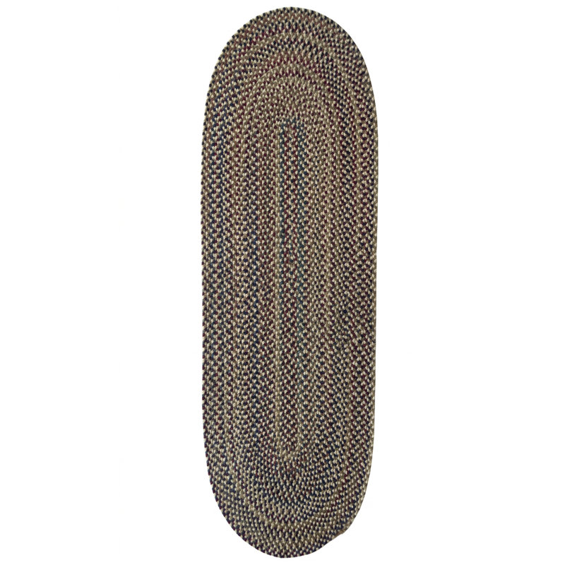 Tapis d'intérieur réversible et multicolore en nylon tressé, polyester et laine Walnut Cove, Navy Multi, Rectangle 3' x 5'