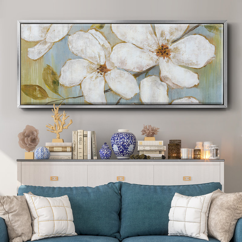 Fleurs blanches - toile encadrée