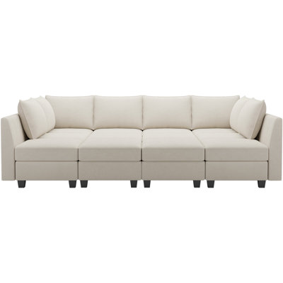 Oversized Velvet Modular Freely Combined Sectional U Shaped Sofa Variable Large Sleeper Storage Couch -  Belffin, OY210BE-A8B4C